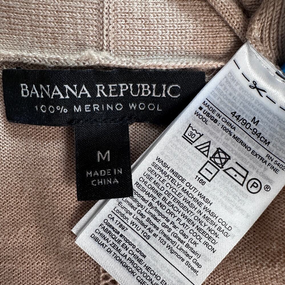 Banana Republic 100 Extra Fine Merino Wool Open Cardigan M Preppy Minimalist EUC - Picture 8 of 9